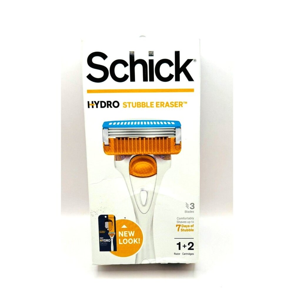 Schick Hydro Skin Comfort Stubble Eraser 1 Razor Handle + 2 Cartridges
